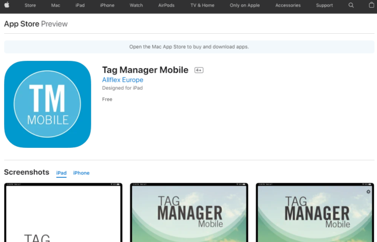Free Tag Manager App Through the App Store