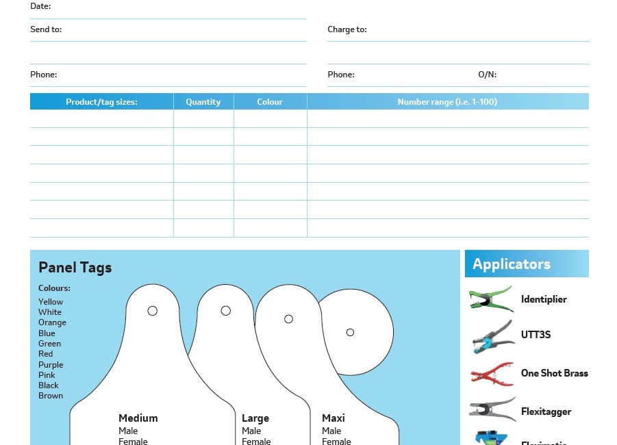 Non Official Tag Order Form Allflex NZ