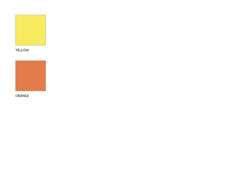 Orange yellow EID swatches
