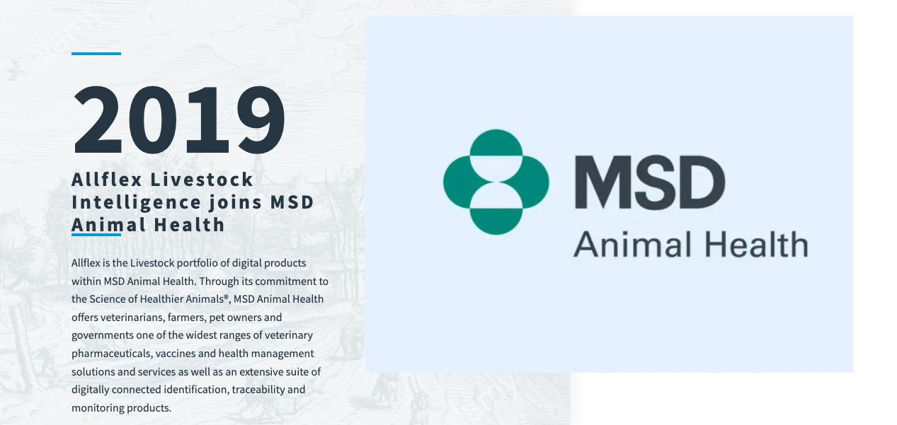 2019 - Allflex Livestock Intelligence joins MSD Animal Health
