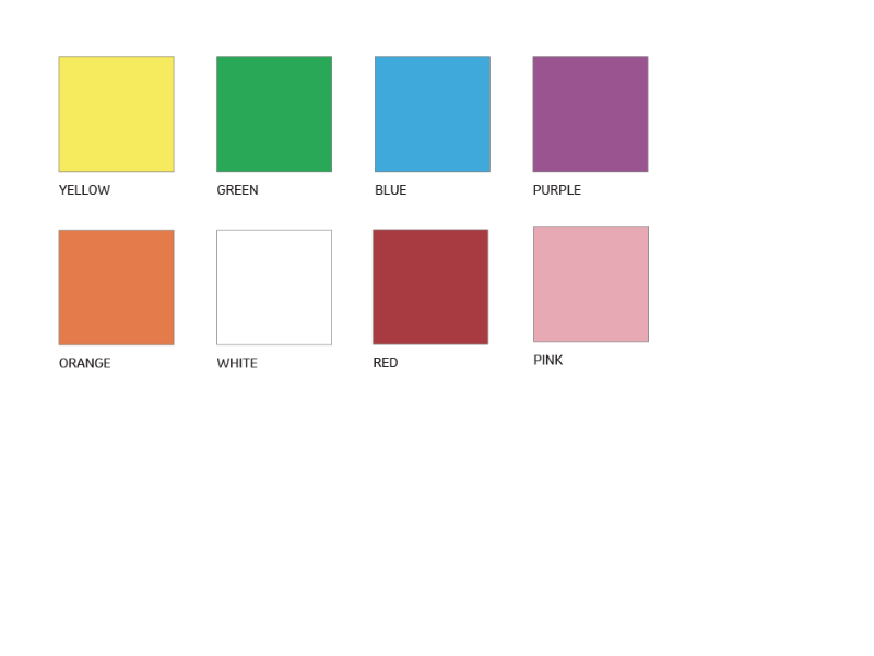 small female male and super maxi colour swatches - Allflex